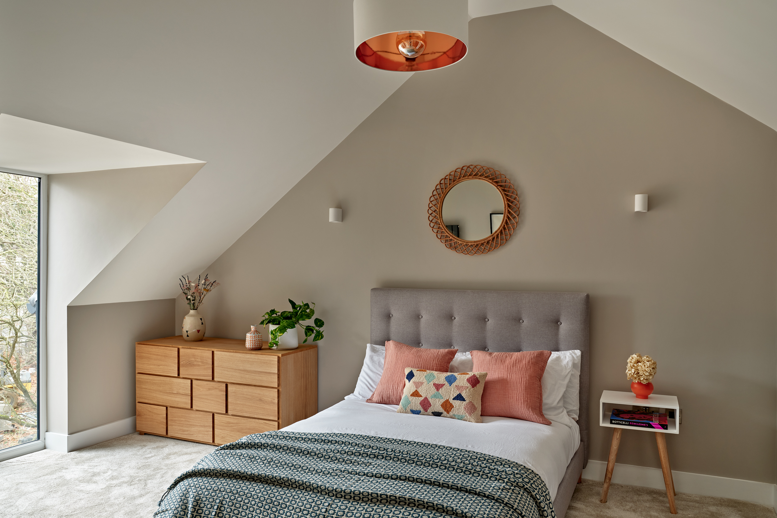 Bedroom with a vaulted ceiling at Lime Grove, Gloucester by MELT Property