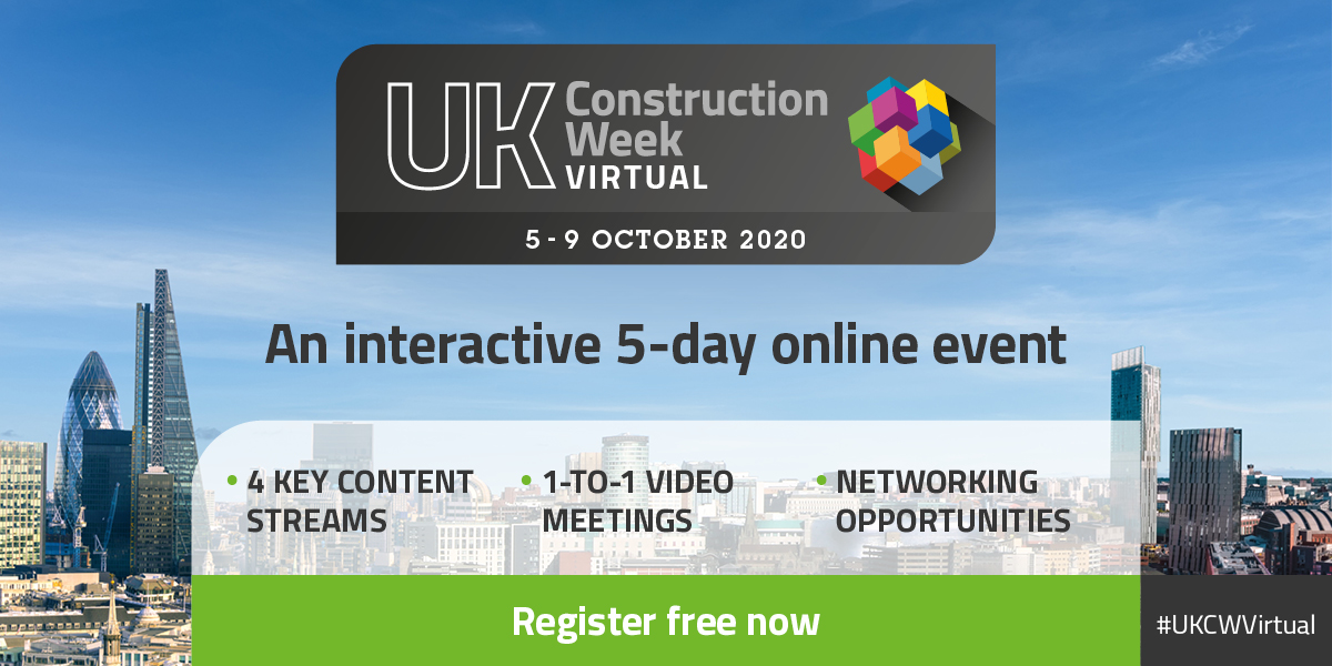 UK Construction Week virtual conference 5 – 9 October 2020 banner